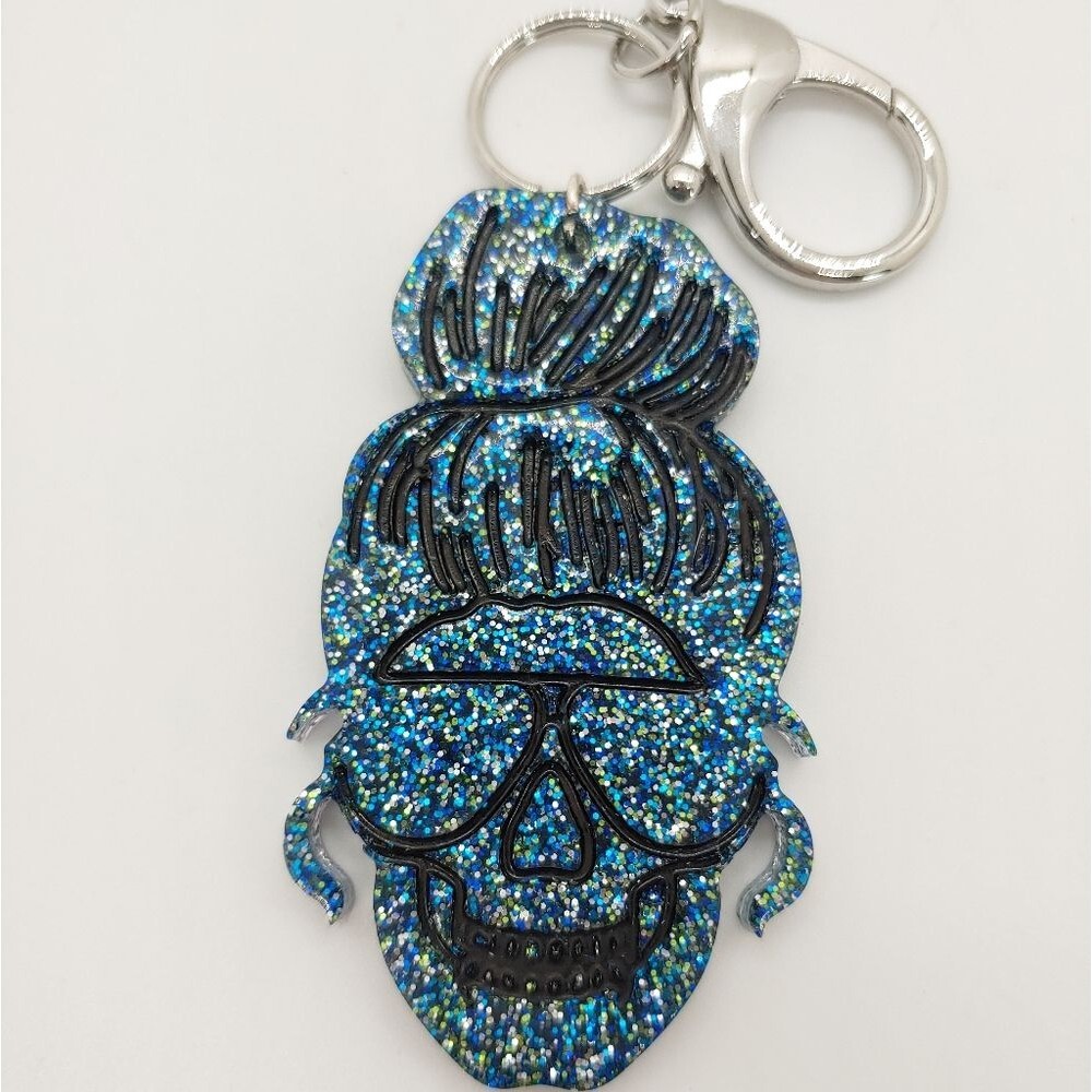 Keychain Women's Skull Glitter